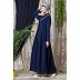 Collared Formal abaya- Navy Blue